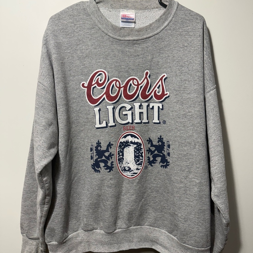 Vintage Coors Light Gray Crewneck Men's Sweater